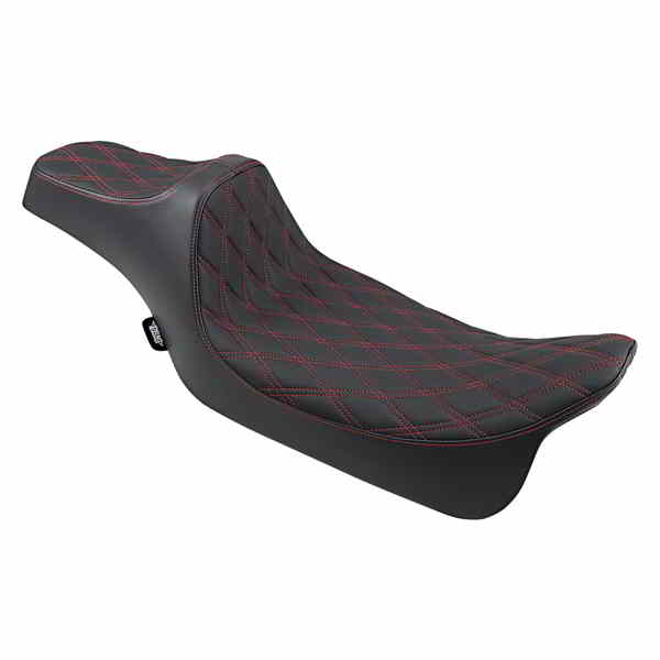 取寄せ 拡張リーチプレデターIIIシート ドラッグスペシャリティーズ Predator III Seat - Extended - Double Diamond - Red Stitched - FL '08-'23 0801-1262 08011262