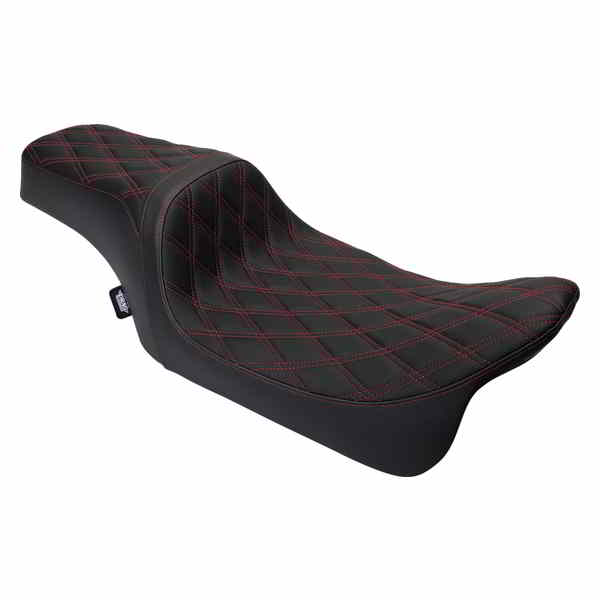 取寄せ ドラッグスペシャリティーズ Seat Predator 1-up Vinyl Double Diamond Red FLH 2008-2023 08011491