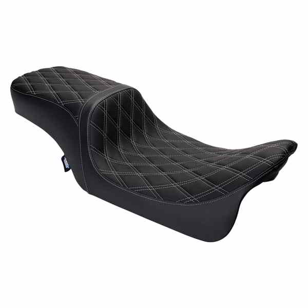 取寄せ ドラッグスペシャリティーズ Seat Predator 2-Up Vinyl Dbl Diamond Slvr Stitch FLH 08-23 08011492