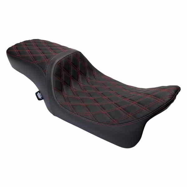 取寄せ ドラッグスペシャリティーズ Seat Predator 2-Up Vinyl Dbl Diamond Red Stitch FLH 2008-23 08011494