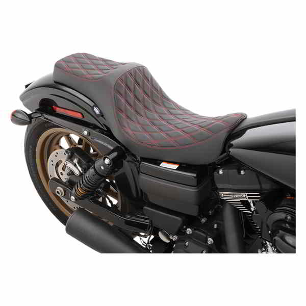 取寄せ プレデターIIIシート ドラッグスペシャリティーズ Predator III Seat - Double Diamond - Red Stitching - FXD/FLD '06-'17 0803-0604 08030604