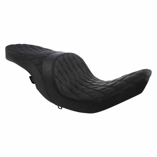 取寄せ 前方に配置された薄型ツーリングシート ドラッグスペシャリティーズ Low Profile Touring Seat - Black - Smooth - Vinyl - Indian '14-'22 0810-2273 08102273