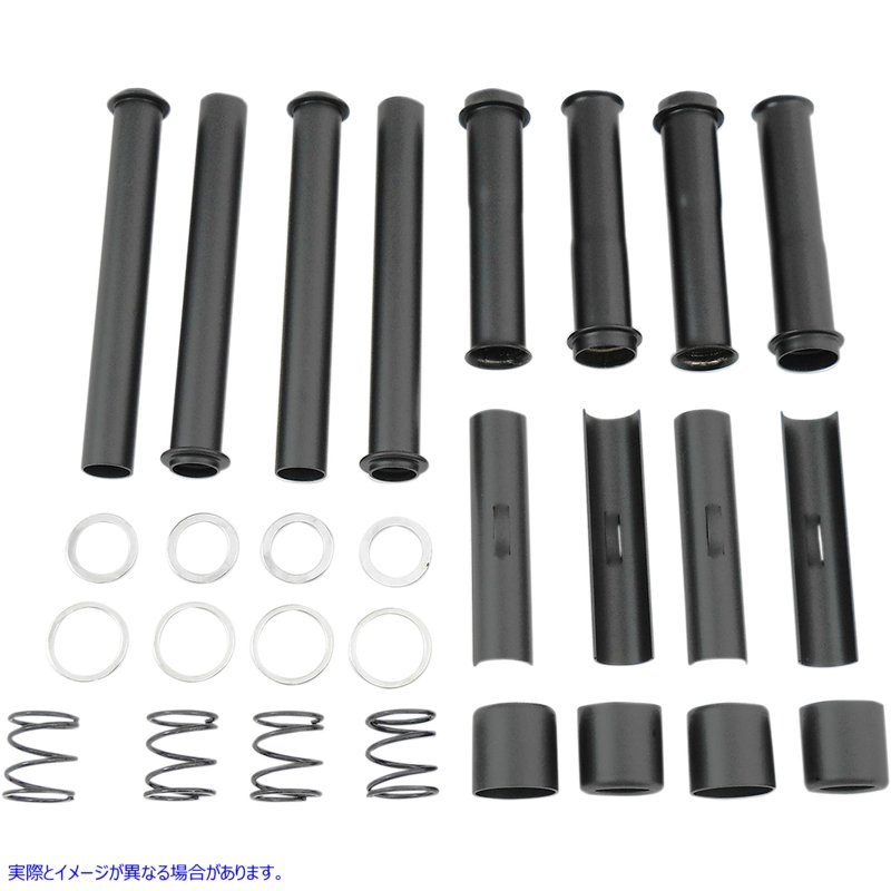 取寄せ プッシュロッドチューブキット - ブラック - ビッグツイン ドラッグスペシャリティーズ Pushrod Tube Kit - Black - Big Twin 0928-0044 09280044