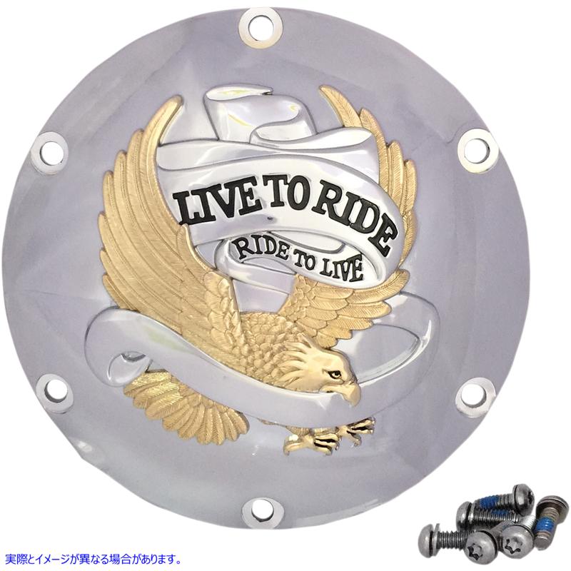 取寄せ Live to Ride ダービーカバー - 6穴 - ゴールド ドラッグスペシャリティーズ Live to Ride Derby Cover - 6-Hole - Gold 1107-0630 11070630