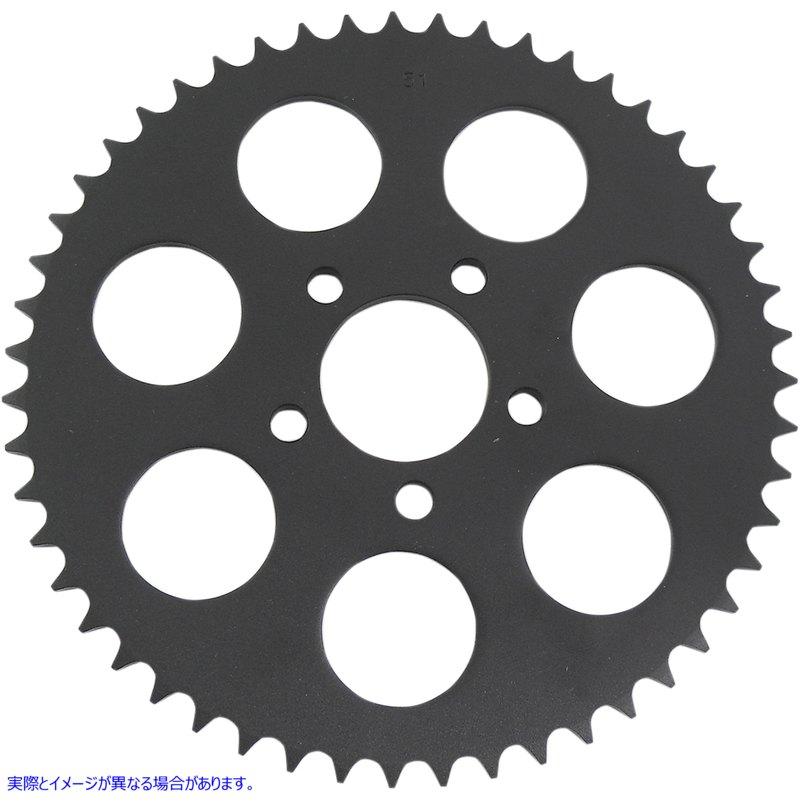 取寄せ リアスプロケット - フラット - グロスブラック - 51歯 - ビッグツイン ドラッグスペシャリティーズ Rear Sprocket - Flat - Gloss Black - 51 Tooth - Big Twin 1210-1846 12101846