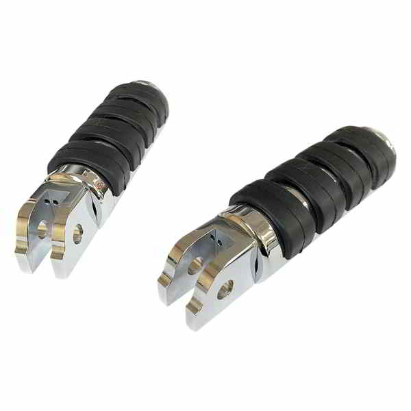 取寄せ FML ソフトライドフットペグ - ドライバー - クローム/ブラック - ソフテイル ドラッグスペシャリティーズ FML Soft-Ride Footpegs - Driver - Chrome/Black - Softail 1620-1891 16201891