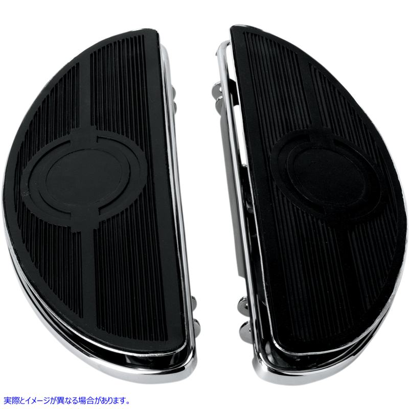 取寄せ ビンテージハーフムーンスタイルのフロアボード ドラッグスペシャリティーズ Half-Moon Floorboard - w/  Vibration Inserts - Chrome - FL 1621-0160 16210160