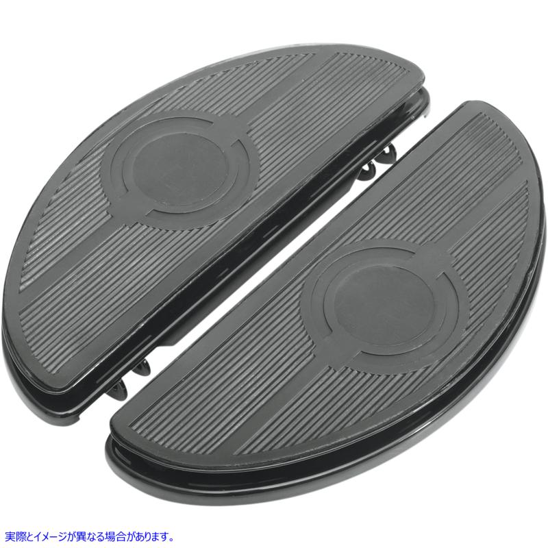 取寄せ ハーフムーンフロアボード - 振動インサート付き - ブラック - FL ドラッグスペシャリティーズ Half-Moon Floorboard - w/ Vibration Inserts - Black - FL 1621-0164 16210164