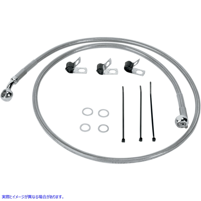 取寄せ ブレーキライン - フロント（上部） - ステンレススチール ドラッグスペシャリティーズ Brake Line - Front (Upper) - Stainless Steel 1741-0872 17410872