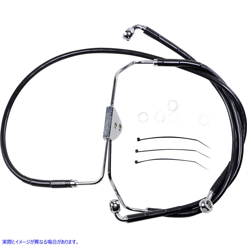 取寄せ ブレーキライン - フロント - ブラック - +4インチ ドラッグスペシャリティーズ Brake Line - Front - Black - +4 1741-2510 17412510