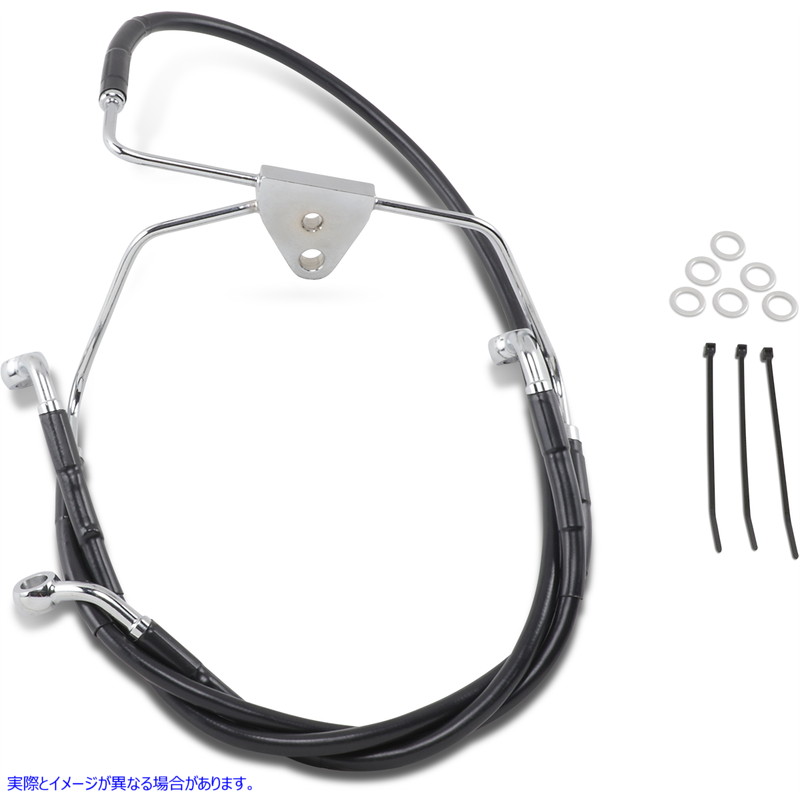 取寄せ ブレーキライン - フロント（下部/上部） - ブラック ドラッグスペシャリティーズ Brake Line - Front (Lower/Upper) - Black 1741-2514 17412514