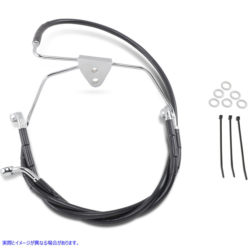取寄せ ブレーキライン - フロント - ブラック - +2インチ - FLH 96-07 ドラッグスペシャリティーズ Brake Line - Front - Black - +2 - FLH '96-'07 1741-2515 17412515