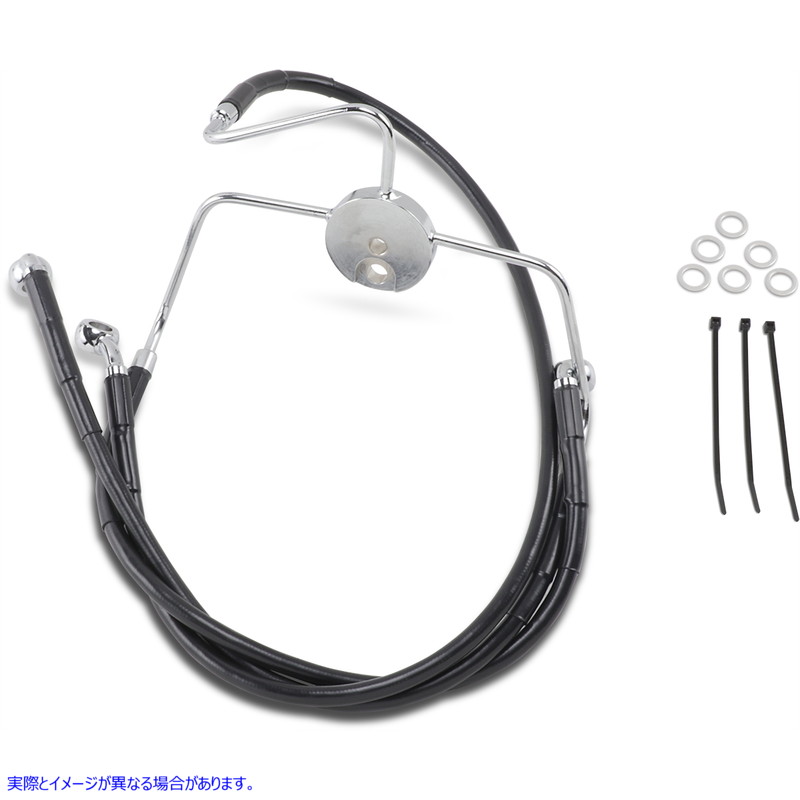 取寄せ ブレーキライン - フロント - ブラック - +2インチ ドラッグスペシャリティーズ Brake Line - Front - Black - +2 1741-2521 17412521