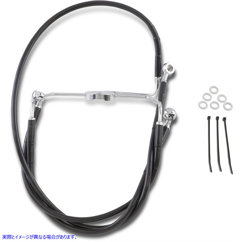取寄せ ブレーキライン - フロント - ブラック - +10インチ ドラッグスペシャリティーズ Brake Line - Front - Black - +10 1741-2525 17412525