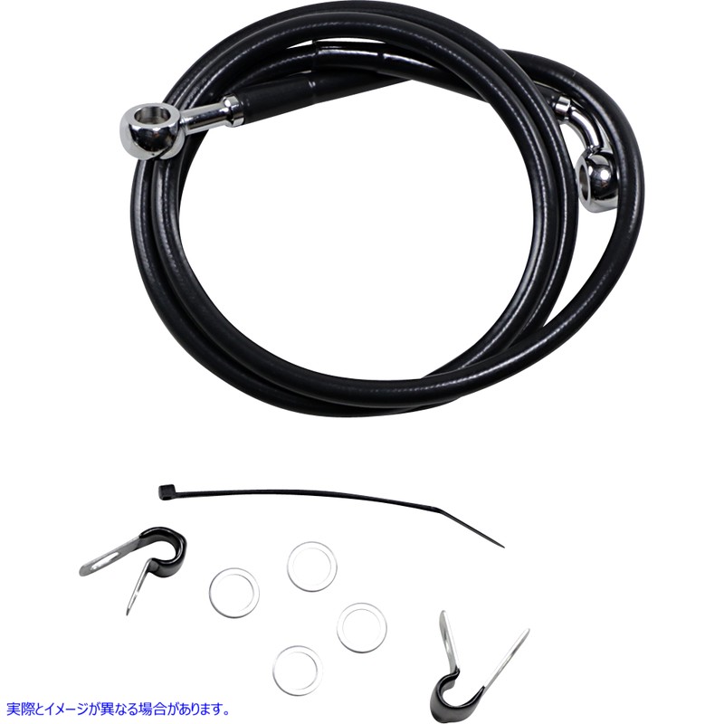 取寄せ ブレーキライン - フロント - ブラック - +10インチ - 04-10 XL ドラッグスペシャリティーズ Brake Line - Front - Black - +10 - '04-'10 XL 1741-2531 17412531