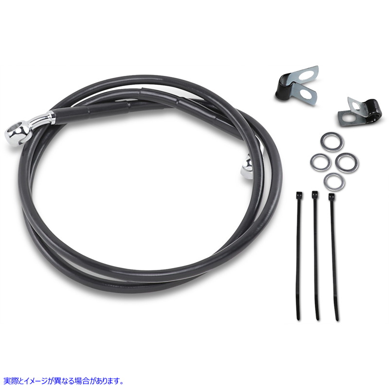 取寄せ ブレーキライン - フロント - ブラック - +2インチ ドラッグスペシャリティーズ Brake Line - Front - Black - +2 1741-2551 17412551