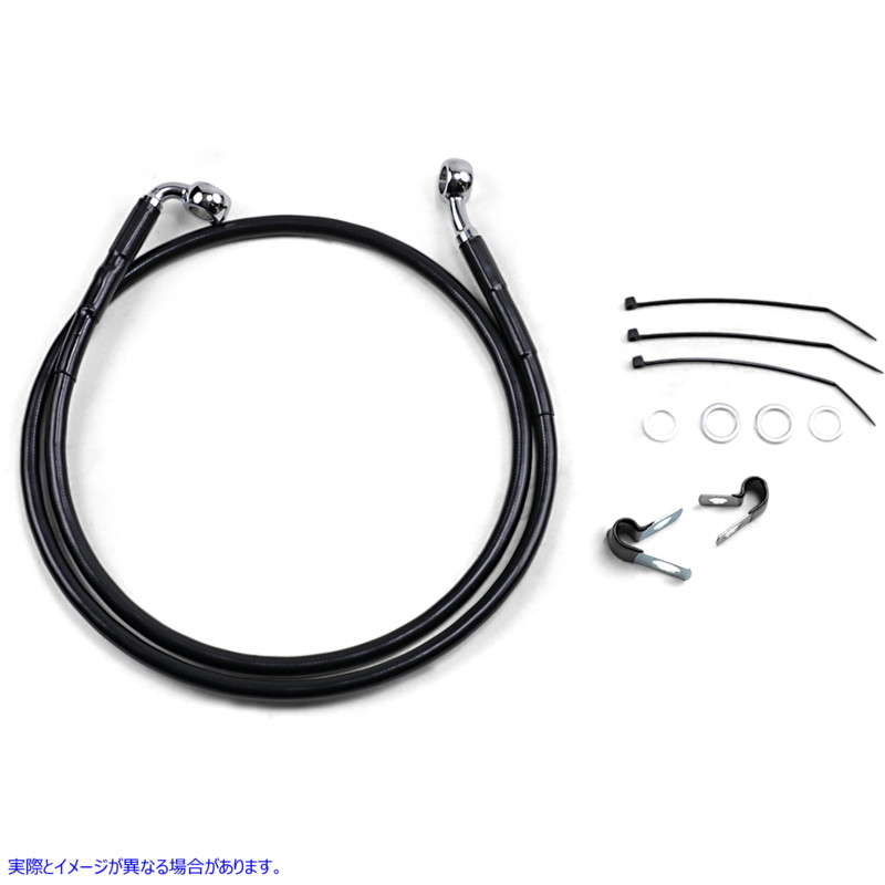 取寄せ ブレーキライン - フロント - ブラック - +4インチ - FXD 00-05 ドラッグスペシャリティーズ Brake Line - Front - Black - +4 - FXD '00-'05 1741-2558 17412558