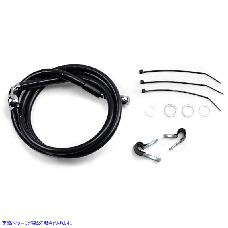 取寄せ ブレーキライン - フロント - ブラック - +6インチ - FXD 00-05 ドラッグスペシャリティーズ Brake Line - Front - Black - +6 - FXD '00-'05 1741-2559 17412559