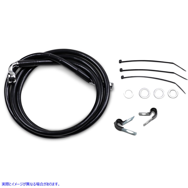 取寄せ ブレーキライン - フロント - ブラック - +10インチ - FXD 00-05 ドラッグスペシャリティーズ Brake Line - Front - Black - +10 - FXD '00-'05 1741-2561 17412561