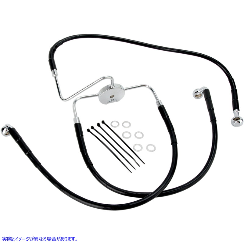 取寄せ ブレーキライン - フロント（下部/上部） - ブラック ドラッグスペシャリティーズ Brake Line - Front (Lower/Upper) - Black 1741-2562 17412562