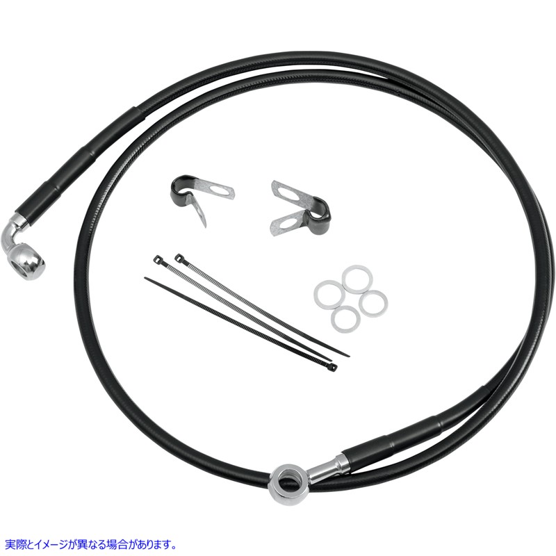 取寄せ ステンレススチールブレーキラインキット ドラッグスペシャリティーズ Brake Line - Front (Upper) - Black  1741-2580 17412580