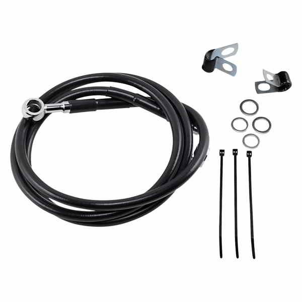 取寄せ ブレーキライン - フロント - ブラック - +4インチ ドラッグスペシャリティーズ Brake Line - Front - Black - +4 1741-2582 17412582