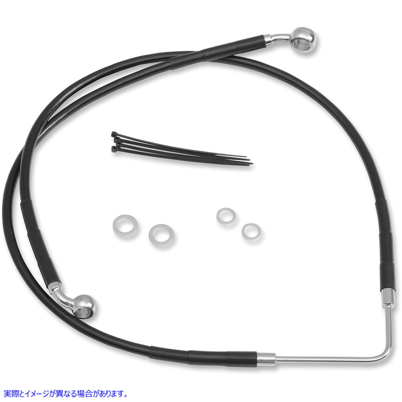 取寄せ ブレーキライン - フロント（上部） - ブラック ドラッグスペシャリティーズ Brake Line - Front (Upper) - Black 1741-2586 17412586