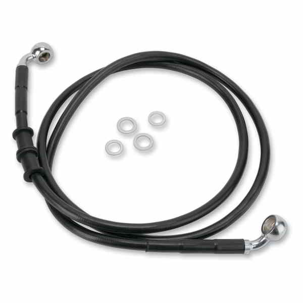 取寄せ ブレーキライン - フロント - ブラック - +2インチ - 10-15 FXDWG ドラッグスペシャリティーズ Brake Line - Front - Black - +2 - '10-'15 FXDWG 1741-2593 17412593