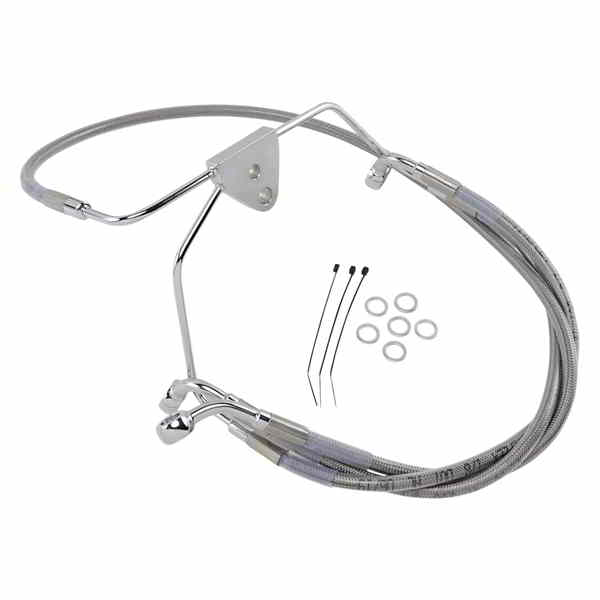 取寄せ ブレーキライン - フロント - +4インチ - ツーリング - ステンレススチール ドラッグスペシャリティーズ Brake Line - Front - +4 - Touring - Stainless Steel 1741-2630 17412630