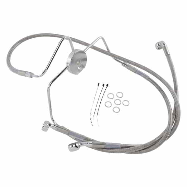 取寄せ ブレーキライン - フロント - +4インチ - ステンレススチール ドラッグスペシャリティーズ Brake Line - Front - +4 - Stainless Steel 1741-2635 17412635