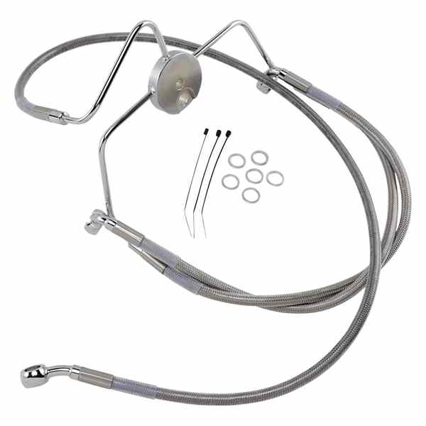 取寄せ ブレーキライン - フロント - +6インチ - ステンレススチール ドラッグスペシャリティーズ Brake Line - Front - +6 - Stainless Steel 1741-2636 17412636