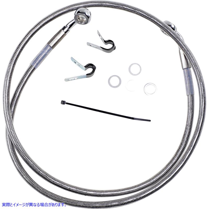取寄せ ブレーキライン - フロント - +4インチ - ステンレススチール - XL ドラッグスペシャリティーズ Brake Line - Front - +4 - Stainless Steel - XL 1741-2645 17412645