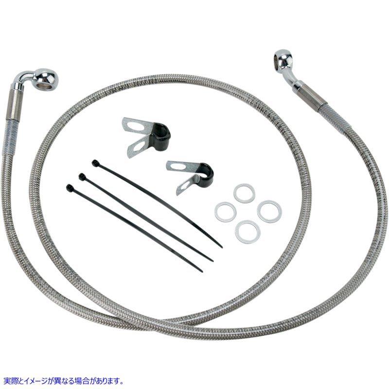 取寄せ 拡張長さのステンレススチールブレーキラインキット ドラッグスペシャリティーズ Brake Line - Front - +2 -  Stainless Steel 1741-2680 17412680