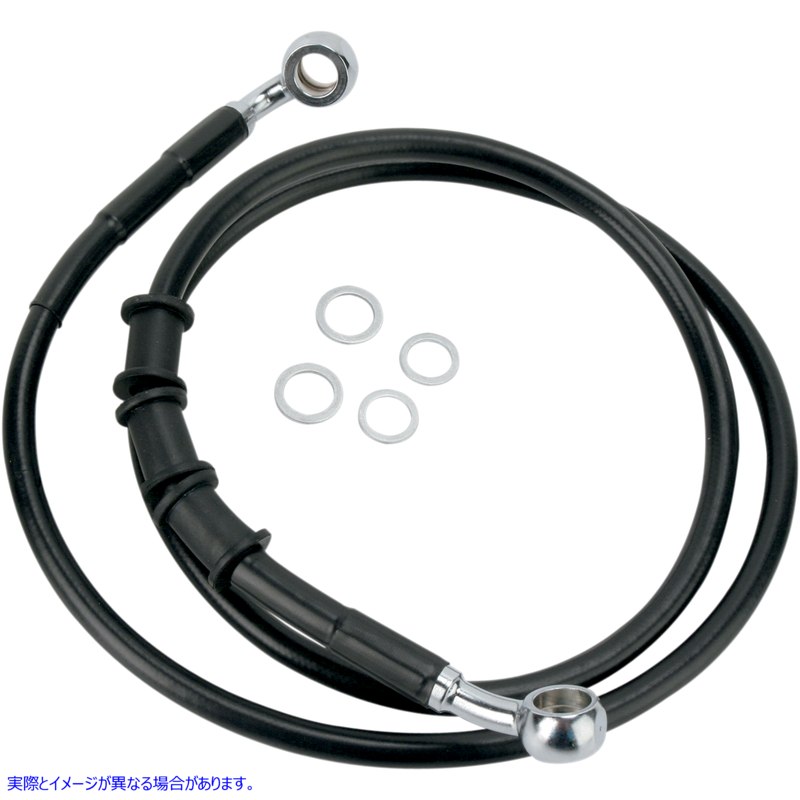 取寄せ ブレーキライン - フロント（上部） - ブラック ドラッグスペシャリティーズ Brake Line - Front (Upper) - Black 1741-2798 17412798