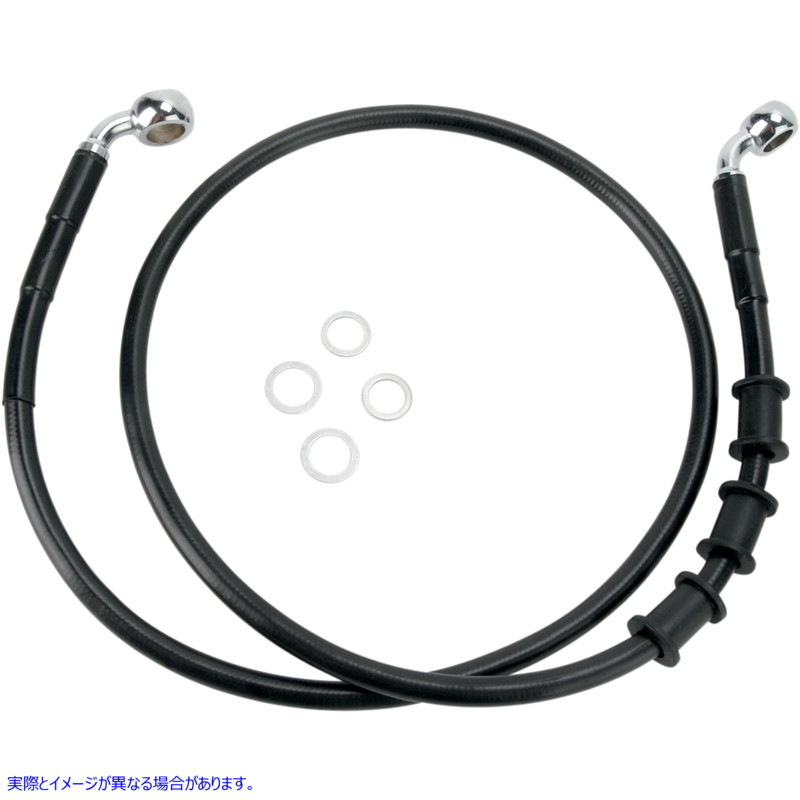 取寄せ ブレーキライン - フロント - ブラック - +2インチ ドラッグスペシャリティーズ Brake Line - Front - Black - +2 1741-2847 17412847