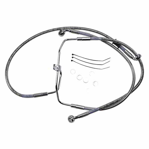 取寄せ ブレーキライン - +4インチ - ステンレススチール - FXDF 08-17 ドラッグスペシャリティーズ Brake Line - +4 - Stainless Steel - FXDF '08-'17 1741-2902 17412902