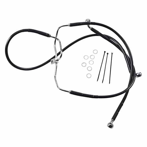 取寄せ ブレーキライン - フロント - ブラック - +8インチ - FXDF 08-17 ドラッグスペシャリティーズ Brake Line - Front - Black - +8 - FXDF '08-'17 1741-2910 17412910