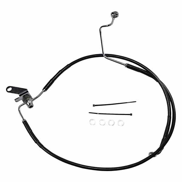 取寄せ ブレーキライン - リア - ブラック - +3インチ - ソフテイル 04-06 ドラッグスペシャリティーズ Brake Line - Rear - Black - +3 - Softail '04-'06 1741-2956 17412956