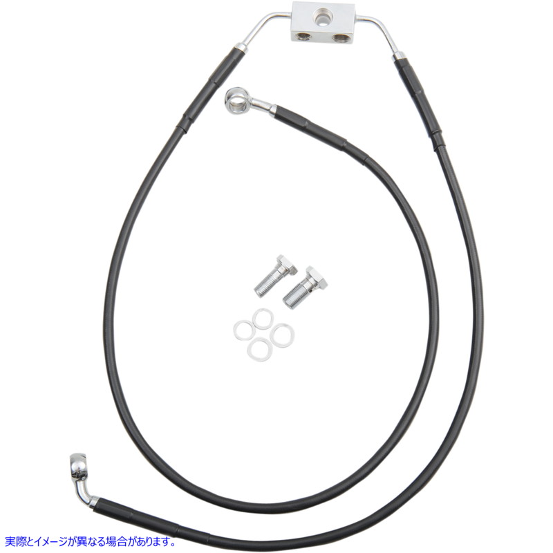 取寄せ ブレーキライン - フロント - ブラック - +4インチ - FXDB 12-17 ドラッグスペシャリティーズ Brake Line - Front - Black - +4 - FXDB '12-'17 1741-3802 17413802