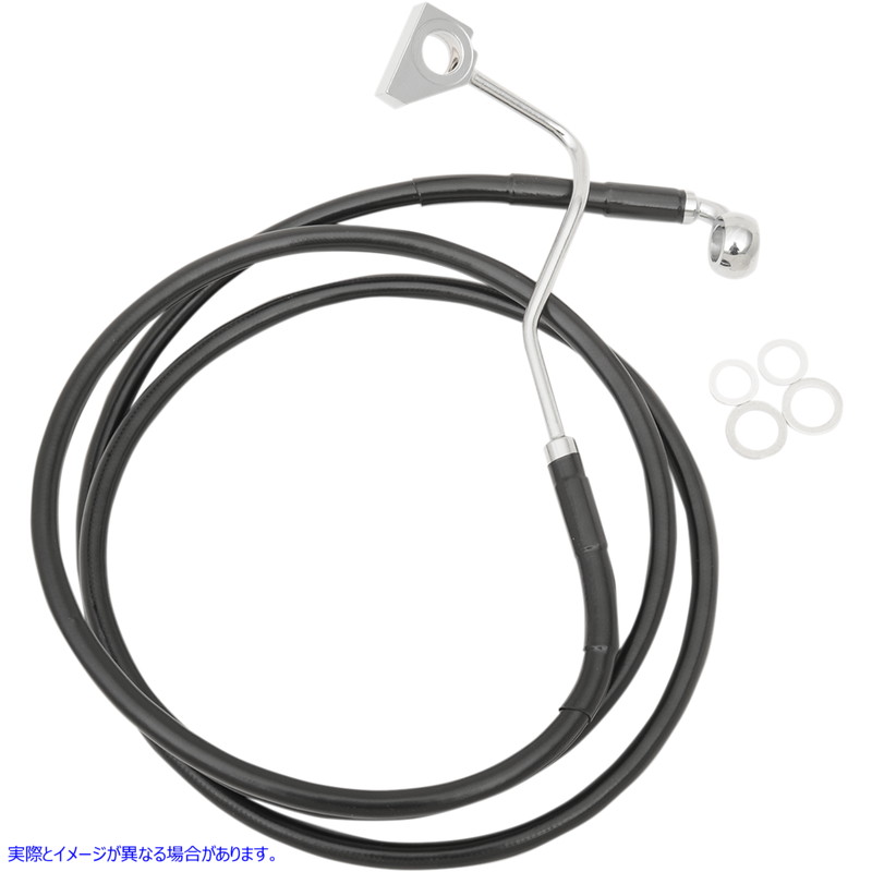 取寄せ ブレーキライン - フロント（上部） - ブラック ドラッグスペシャリティーズ Brake Line - Front (Upper) - Black 1741-4504 17414504