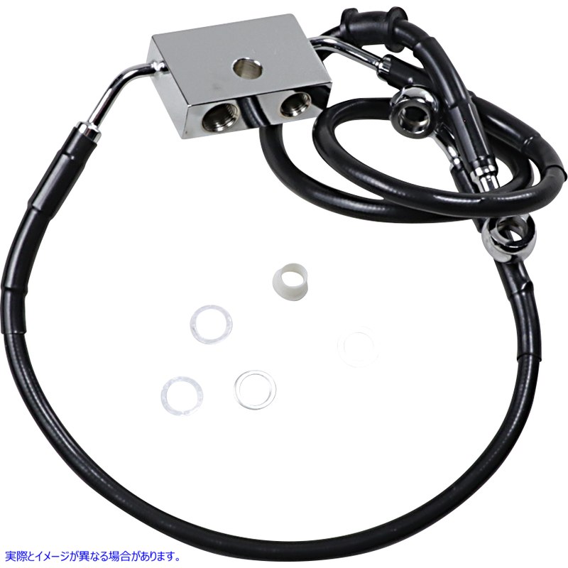 取寄せ ブレーキライン - フロント - +6インチ - ブラック - XL ドラッグスペシャリティーズ Brake Line - Front - +6 - Black - XL 1741-5293 17415293