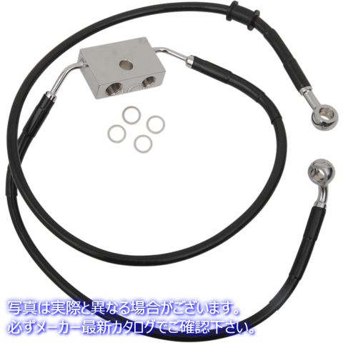 取寄せ ブレーキライン - フロント - +8インチ - ブラック - XL ドラッグスペシャリティーズ Brake Line - Front - +8 - Black - XL 1741-5295 17415295