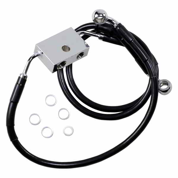 取寄せ ブレーキライン - フロント - +8インチ - ブラック - XL ドラッグスペシャリティーズ Brake Line - Front - +8 - Black - XL 1741-5309 17415309