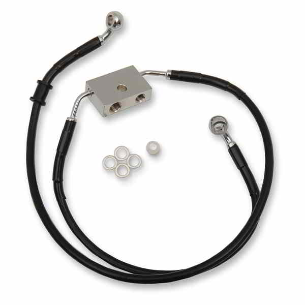 取寄せ ブレーキライン - フロント - +2インチ - ブラック - XL ドラッグスペシャリティーズ Brake Line - Front - +2 - Black - XL 1741-5331 17415331