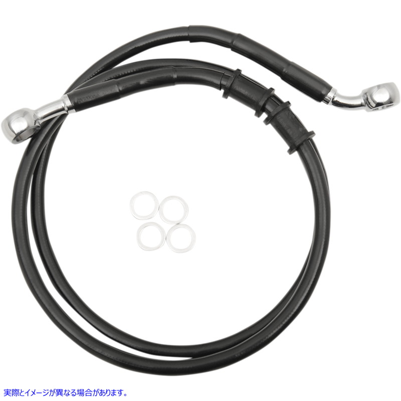 取寄せ ブレーキライン - フロント（上部） - ブラック ドラッグスペシャリティーズ Brake Line - Front (Upper) - Black 1741-5385 17415385