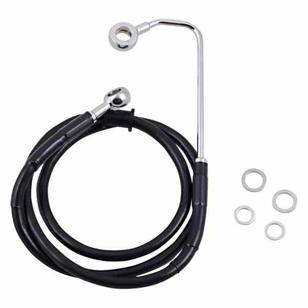 取寄せ ブレーキライン - +6インチ - ブラック - 15-17 ソフテイル ドラッグスペシャリティーズ Brake Line - +6 - Black - '15-'17 Softail 1741-5762 17415762