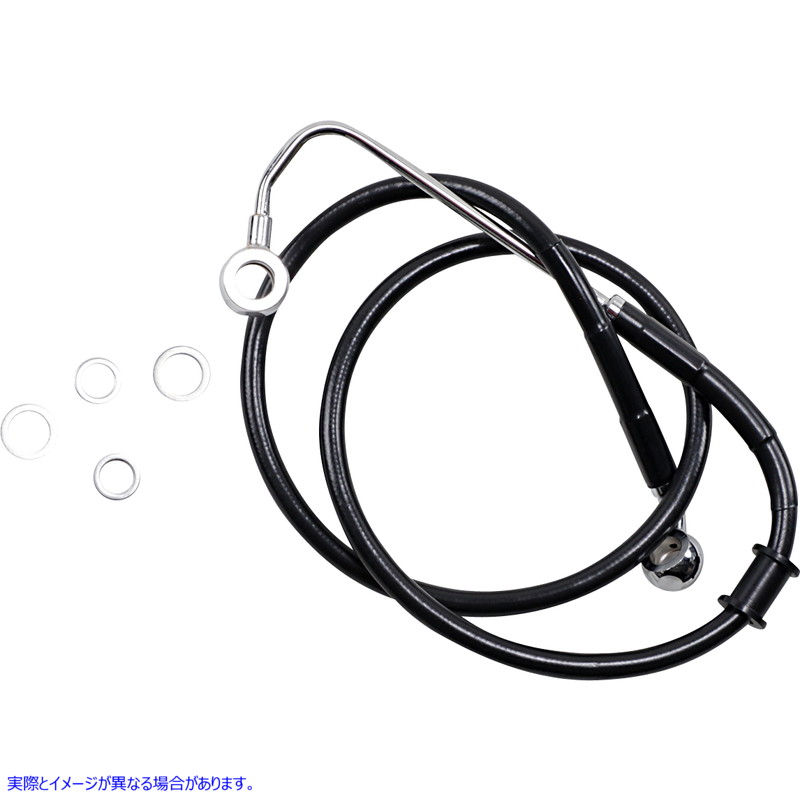 取寄せ ブレーキライン - +4インチ - ブラック - 15-17 ソフテイル ドラッグスペシャリティーズ Brake Line - +4 - Black - '15-'17 Softail 1741-5772 17415772