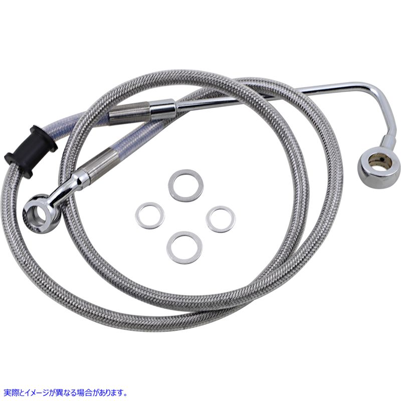 取寄せ ブレーキライン - +6インチ - ステンレススチール - 15-17 ソフテイル ドラッグスペシャリティーズ Brake Line - +6 - Stainless Steel - '15-'17 Softail 1741-5779 17415779