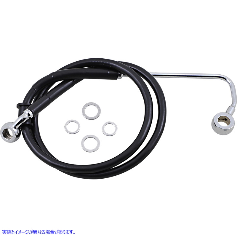 取寄せ ブレーキライン - +4インチ - ブラック - 15-17 ソフテイル ドラッグスペシャリティーズ Brake Line - +4 - Black - '15-'17 Softail 1741-5784 17415784