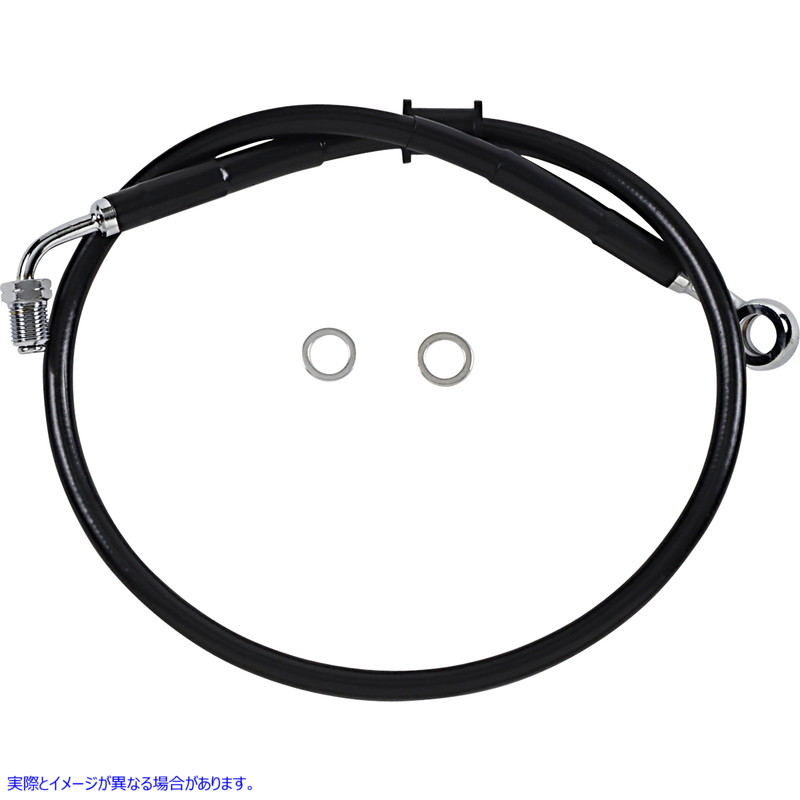 取寄せ ブレーキライン - フロント（上部） - ブラック ドラッグスペシャリティーズ Brake Line - Front (Upper) - Black 1741-5794 17415794